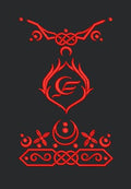 Crane Glyph Red Embroidery Design