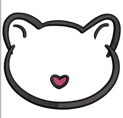 Cat Face Embroidery Design