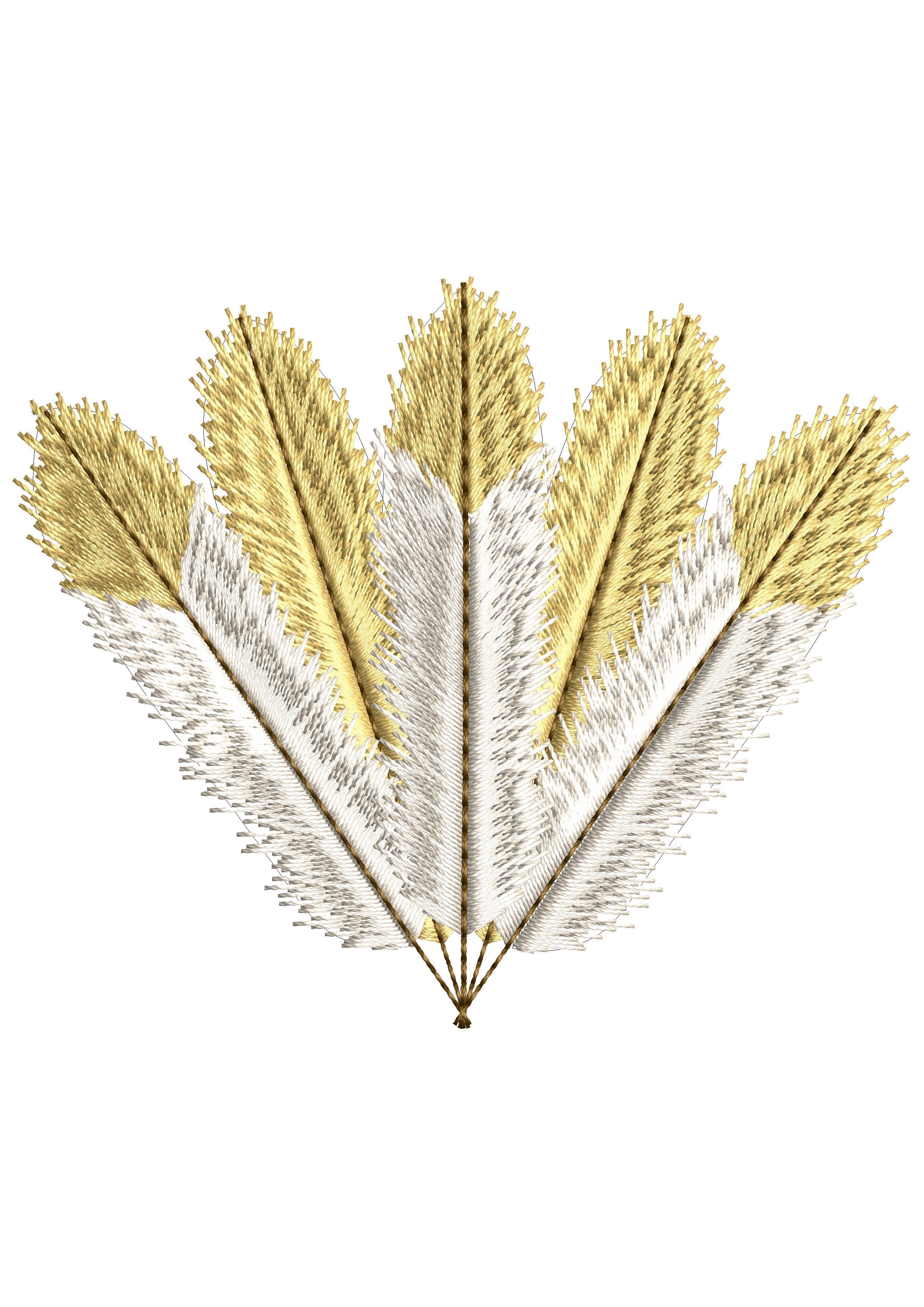 Feathers Embroidery Design