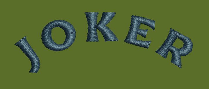 Typography Joker Text Embroidery Design