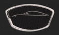 Sleek Sportscar Silhouette Patch Black & Silver Embroidery Design