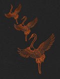 Bronze Cranes Trio Embroidery Design