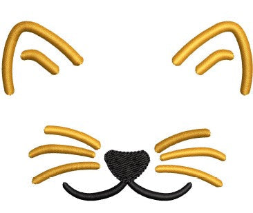 Cat Face Embroidery Design