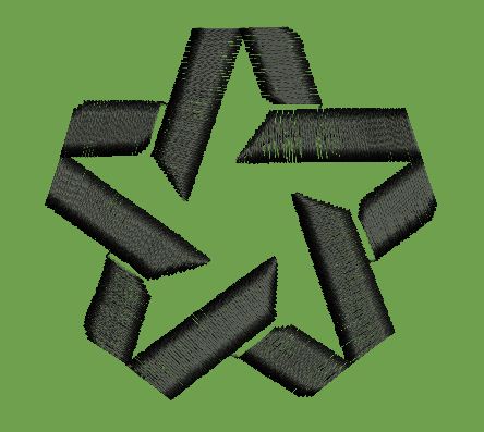 Interlocking Star Emblem Embroidery Design