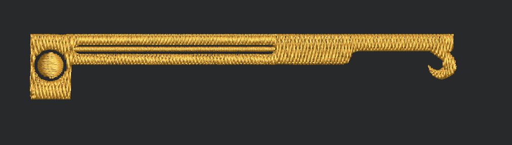 Linear Hook Tool Emblem Embroidery Design