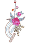 Flower Geometry Embroidery Design