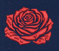 Red Rose Navy Background Embroidery Design
