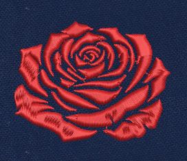 Red Rose Navy Background Embroidery Design