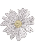 White Random Embroidery Design