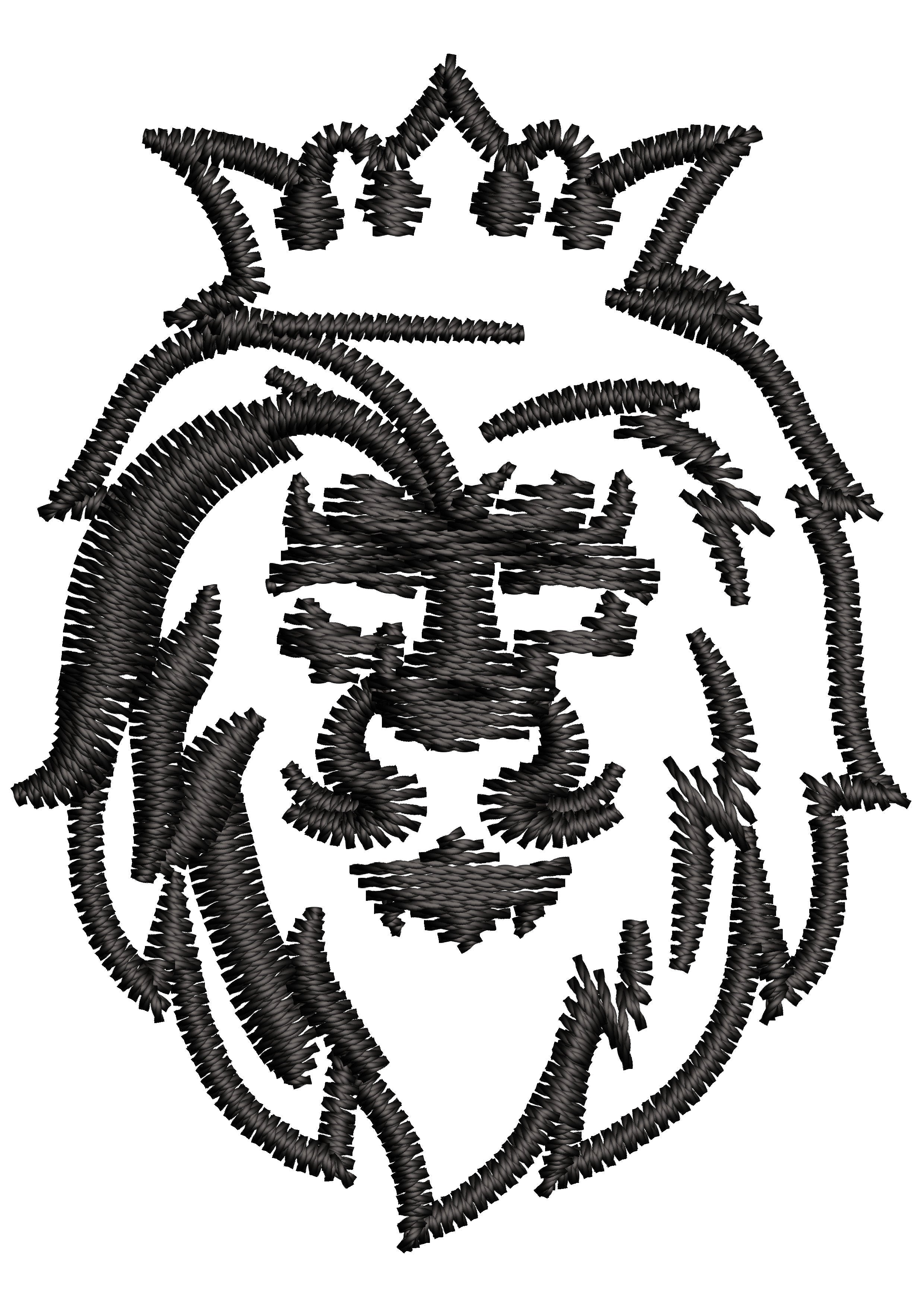 Lion Crown Embroidery Design