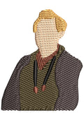 Gold Hair Man Embroidery Design