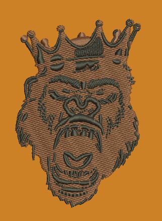 Crowned Primate Emblem Embroidery Design