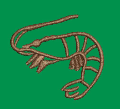 Shrimp Motif Embroidery Design