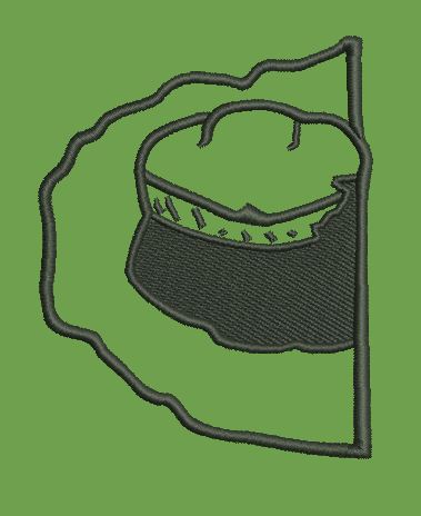 Brimmed Hat Outline Embroidery Design