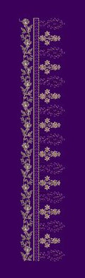 Floral Border Silver Embroidery Design