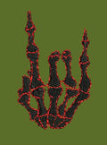 Rock on Skeleton Hand Embroidery Design