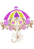 Flower Umbrella Embroidery Design