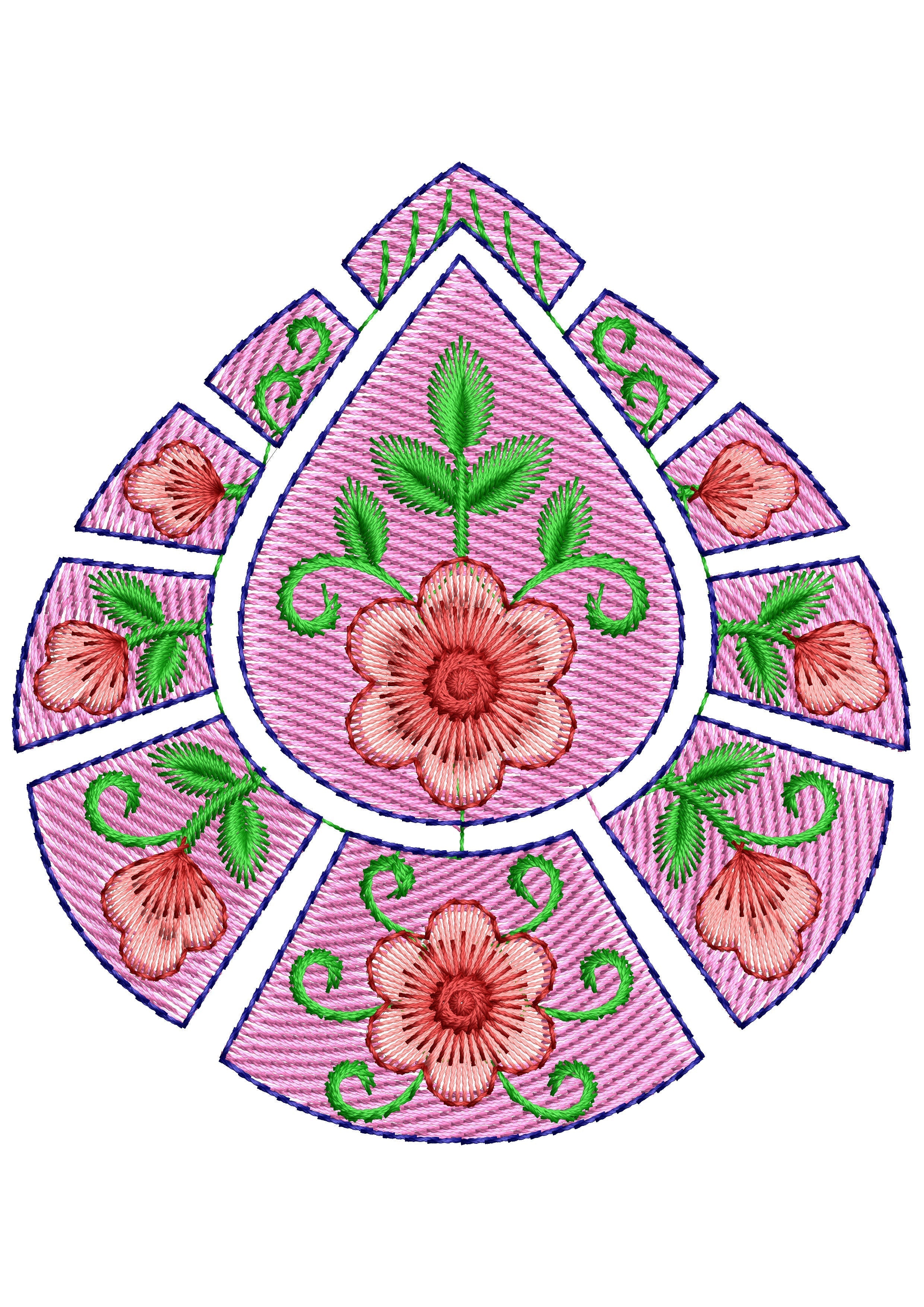 Queen Asian Embroidery Design