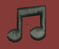 Dark Musical Note Icon Embroidery Design