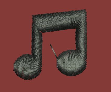 Dark Musical Note Icon Embroidery Design