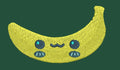Cute Banana Emblem Embroidery Design