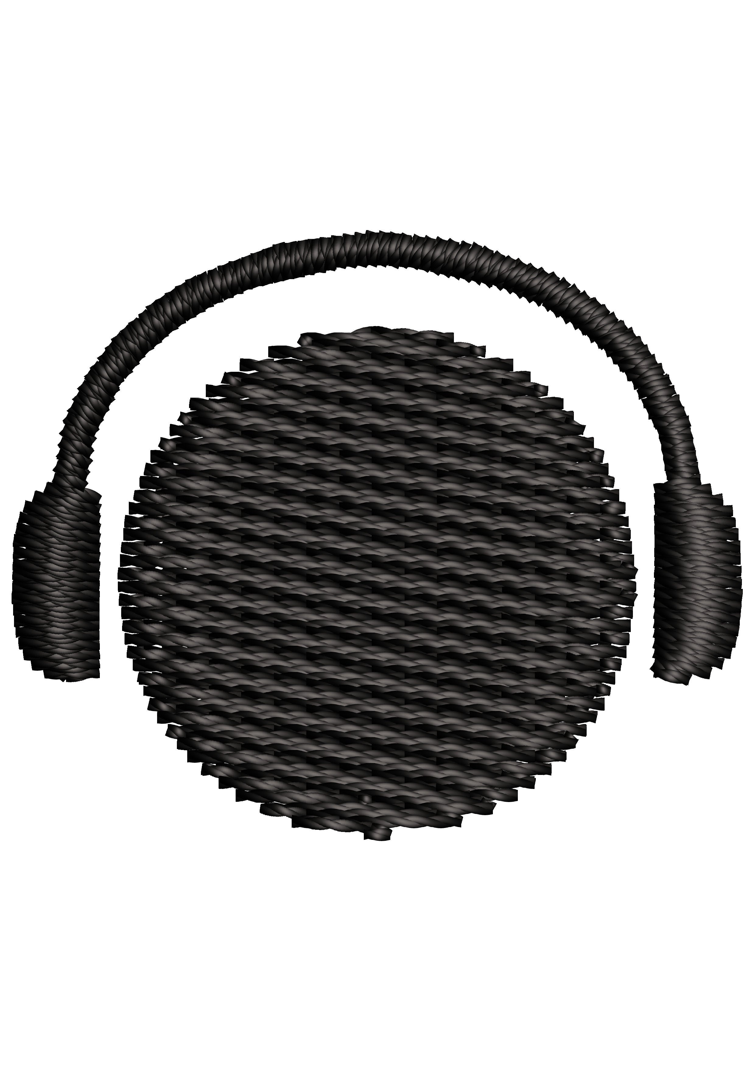 Head Phones Embroidery Design