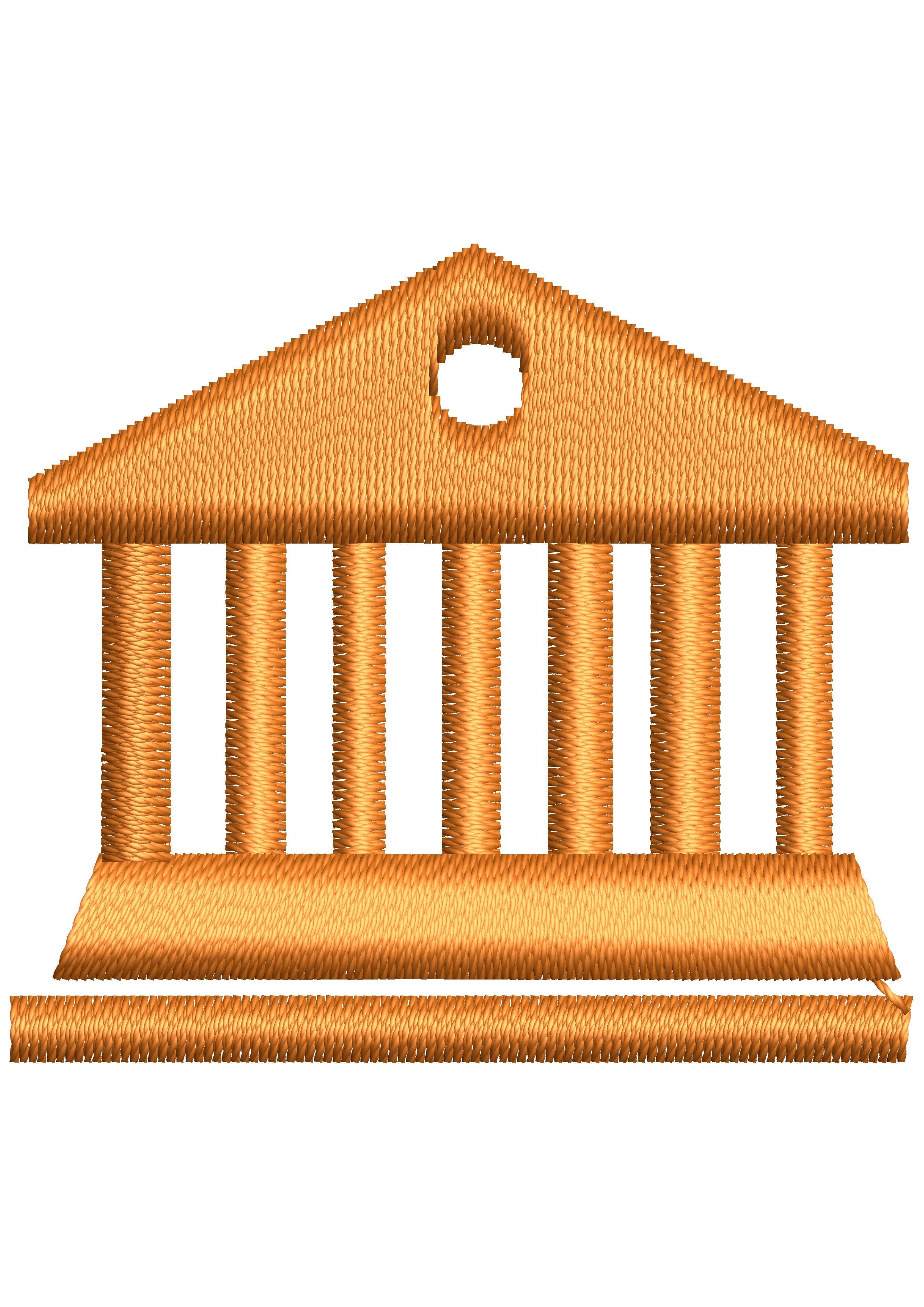 Old Building Embroidery Design