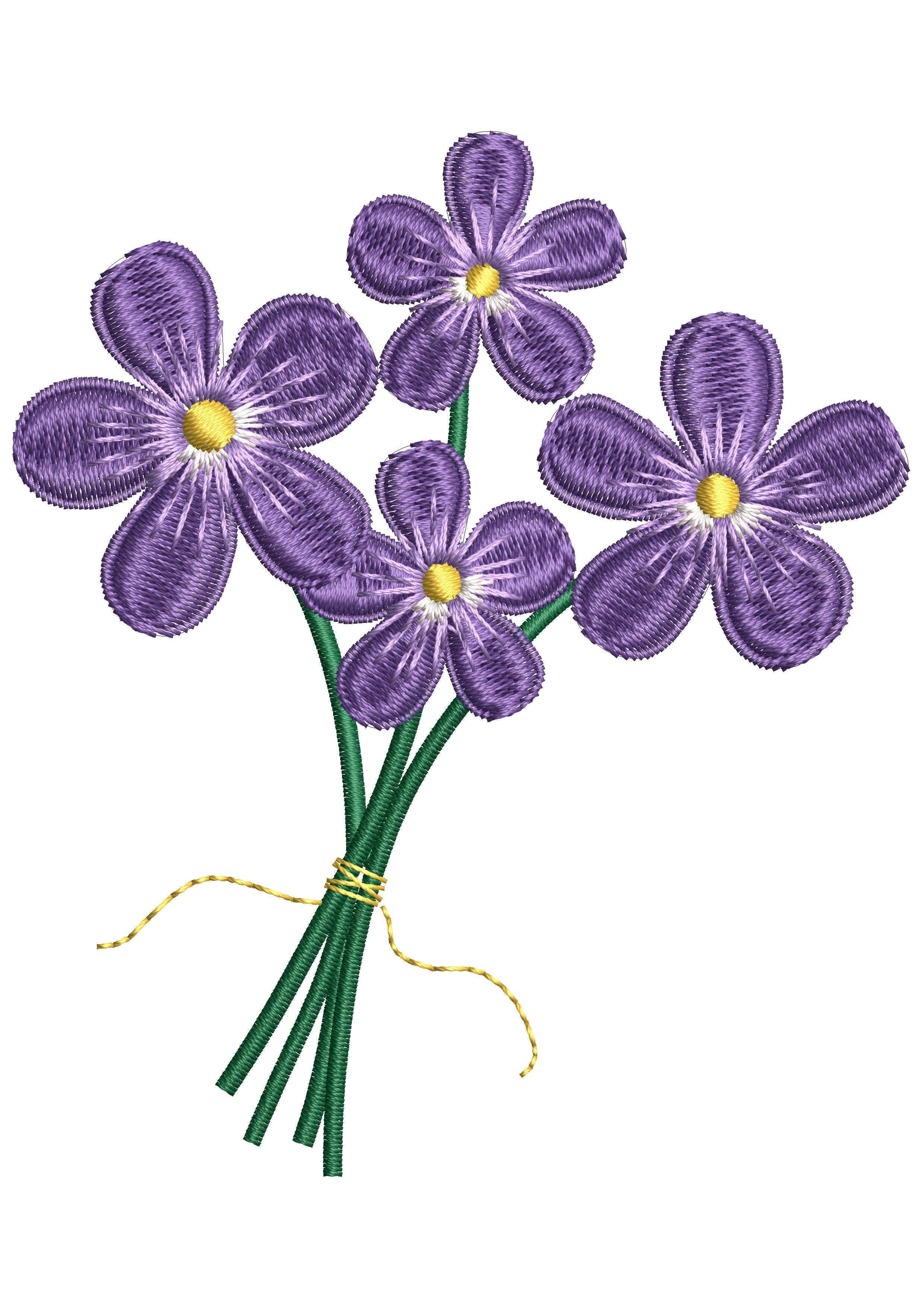 Blue Flower Embroidery Design