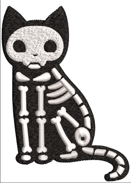 Black Cat Embroidery Design