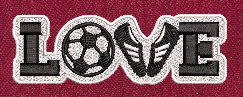 Love Black And White Embroidery Design