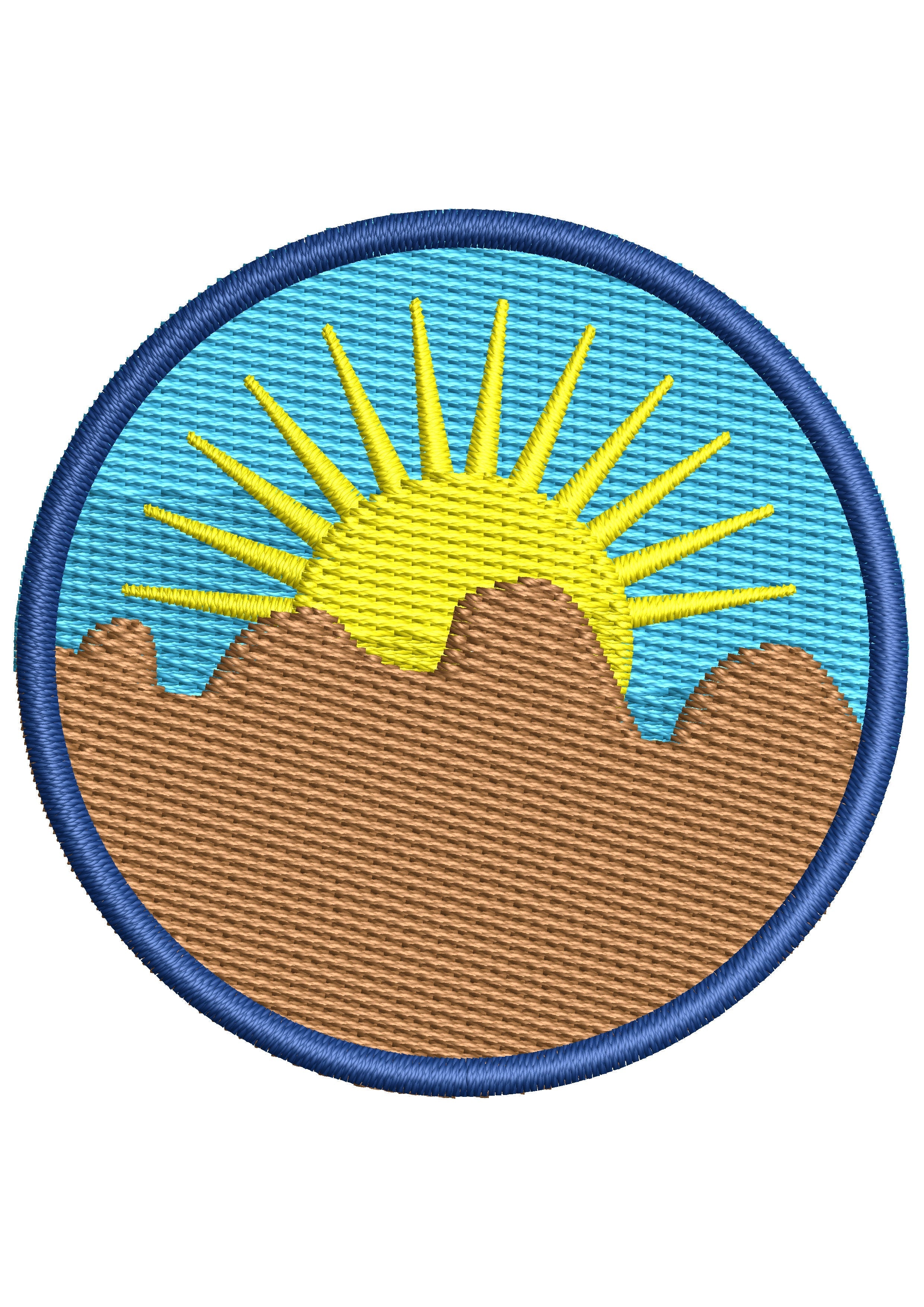 Sun Mountain Embroidery Design