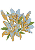 Aqua Flower Embroidery Design