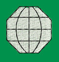 Geometric Latitude Sphere Embroidery Design