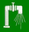 Water Pipe Shower Embroidery Design