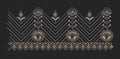 White And Gold Geometric Endless Border Embroidery Design