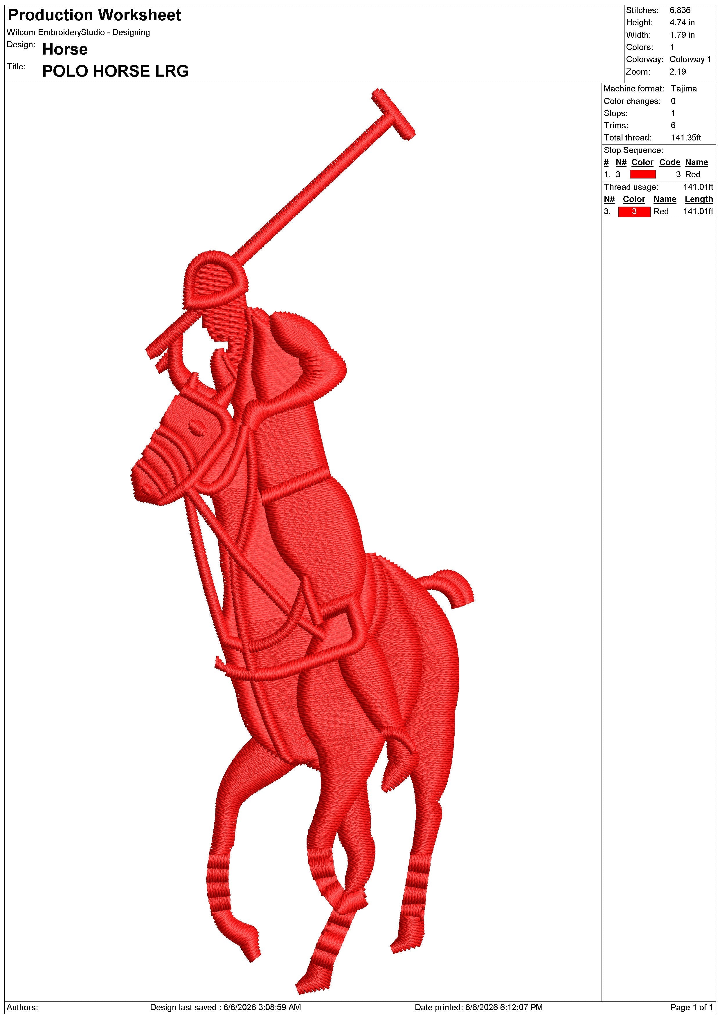 Horse Embroidery Design