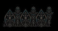 Ornate Paisley Teardrop and Floral Spire Embroidery Design
