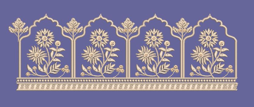Floral Arch Decorative Border Embroidery Design