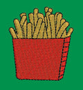 Fries in Red Bucket Embroidery Design