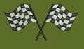 Crossed Checkered Pennants Embroidery Design