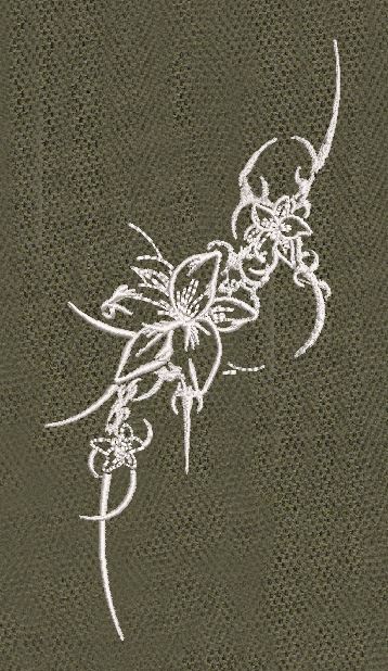 Cyber Space Lily Stitch Embroidery Design