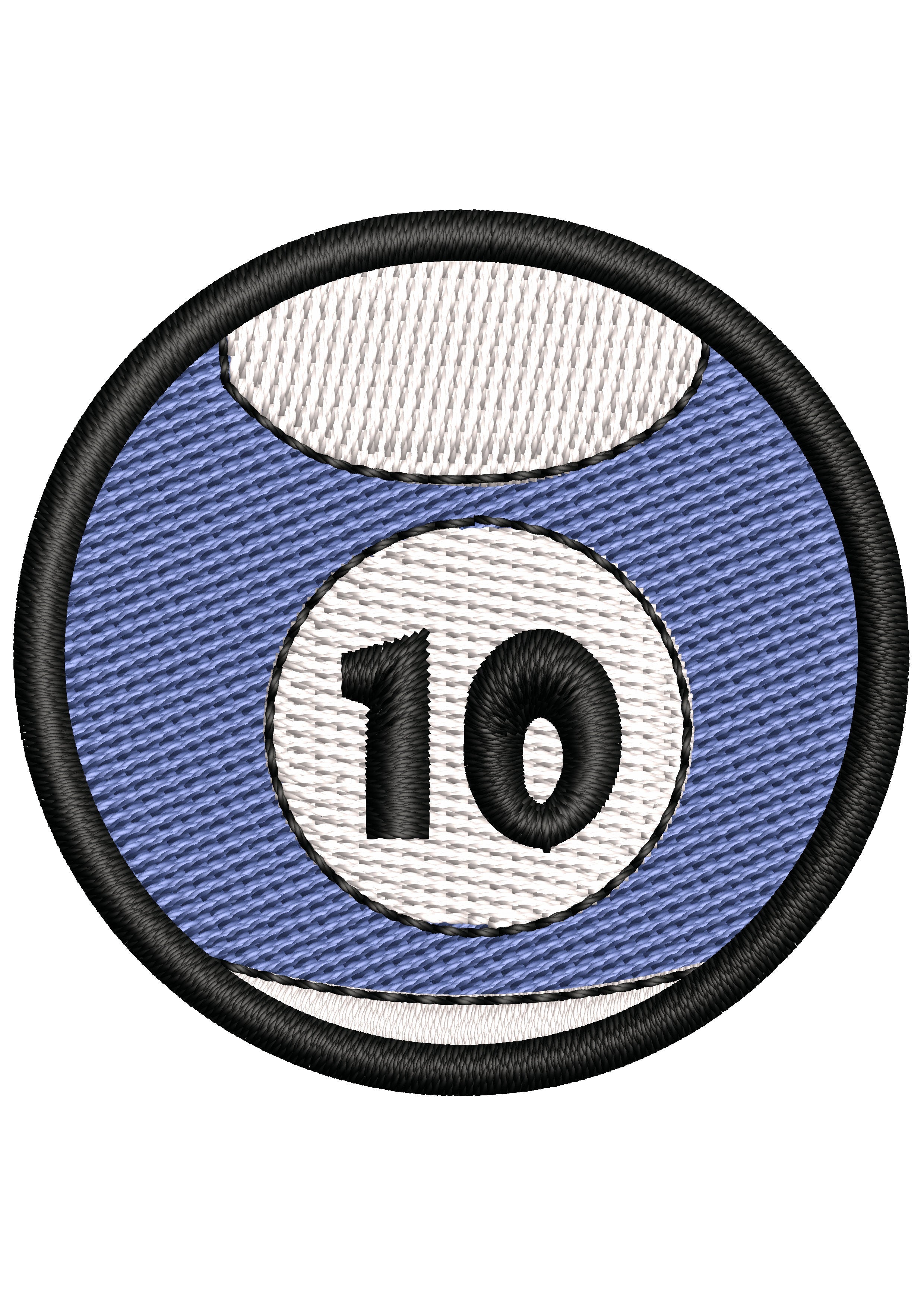Ten N Ball Embroidery Design