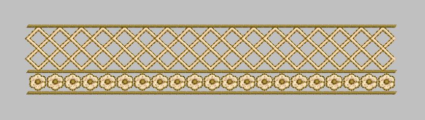 Lattice Flower Beige Border Embroidery Design