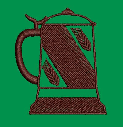 Beer Stein Decorative Motif Embroidery Design