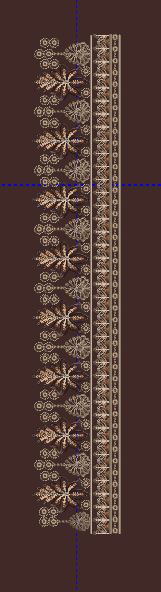 Vintage Filigree Chocolate Brown Floral Border Embroidery Design