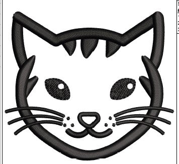 Cat Face Embroidery Design