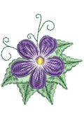 Blue Flower Embroidery Design