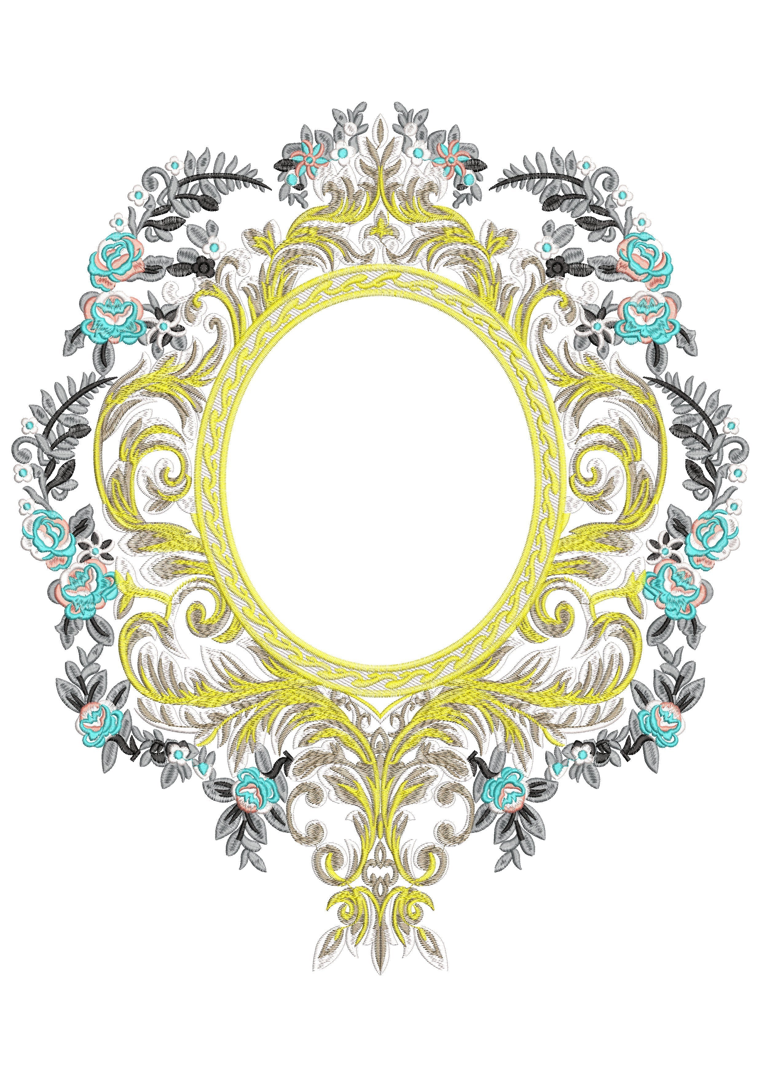 Queen Mirror Embroidery Design
