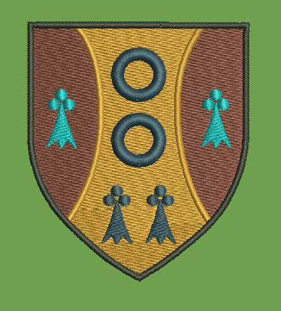 Heraldic Shield College Coat of Arms Embroidery Design