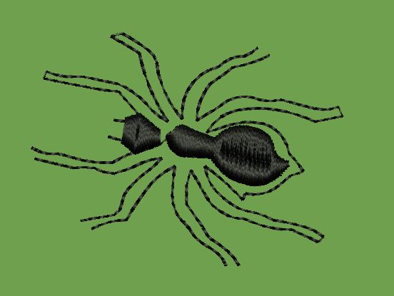 Black Spider Embroidery Design